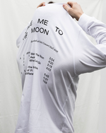 Load image into Gallery viewer, FAY WILDHAGEN HVIT LEAVE ME TO THE MOON LONGSLEEVE
